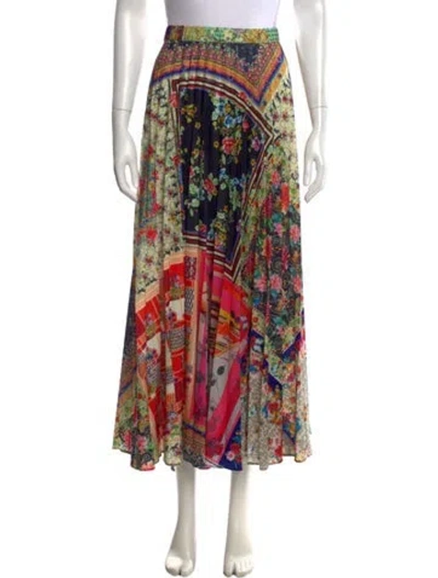 Pre-owned Johnny Was Floral Print Long Skirt In Multicolor