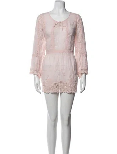 Pre-owned Johnny Was Floral Print Mini Dress In Pink