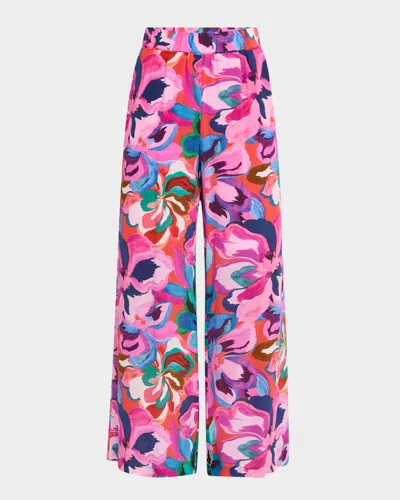 Johnny Was Floral-print Silk Pants
