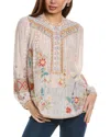 JOHNNY WAS JOHNNY WAS FOREST FERN SILK BLOUSE