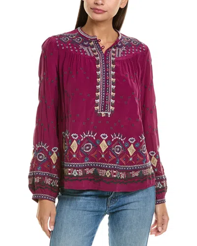 JOHNNY WAS FOREST FERN SILK BLOUSE