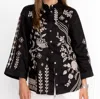 Johnny Was Francis Kimono Sleeve Shirt In Black In Black