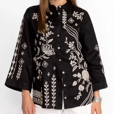 Johnny Was Francis Kimono Sleeve Shirt In Black