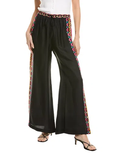 Johnny Was Frankie Easy Silk-blend Pant In Black