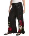Johnny Was Frankie Easy Silk-blend Pant In Black