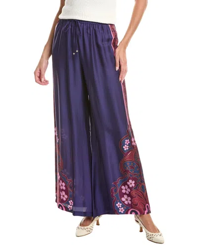 Johnny Was Frankie Easy Silk-blend Pant In Blue