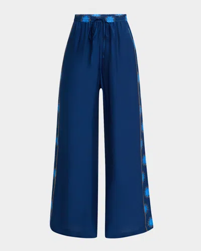 Johnny Was Frankie Wide-leg Silk Easy Pants In Del Mar