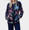 Johnny Was French Terry Bomber Jacket Nikkola In Black In Black