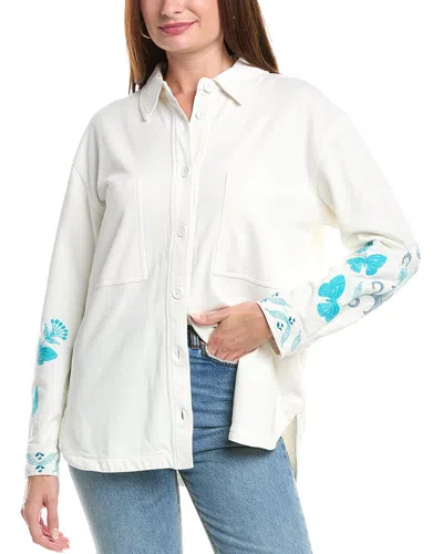 Johnny Was French Terry Chore Jacket In White