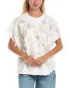 Johnny Was French Terry Poncho In White
