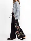 Johnny Was Stretch Velvet Slim Bootcut Pants In Black