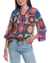 Johnny Was Front Tie Villa Silk Blouse