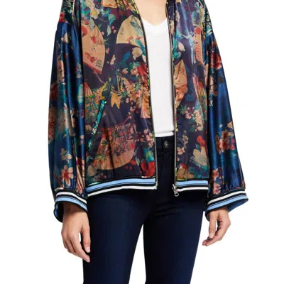 Johnny Was Fusai Reversible Bomber Jacket In Multi In Blue