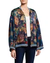 Johnny Was Fusai Reversible Bomber Jacket In Multi