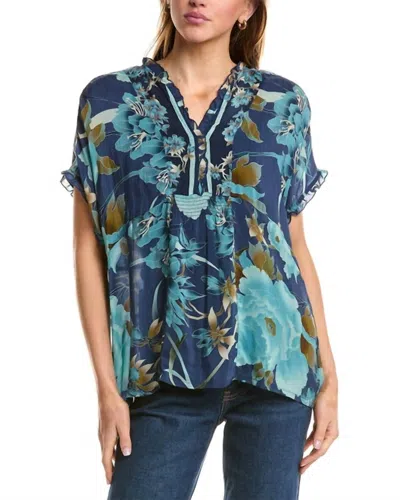 Johnny Was Galavant Blouse In Peonee Blue In Green