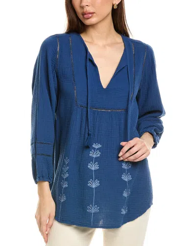 Johnny Was Gauze Tunic In Blue