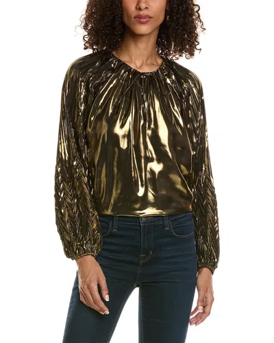 Johnny Was Gem Pleated Blouse In Gold