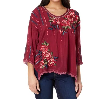 Johnny Was Giovanna Blouse In Currant In Red