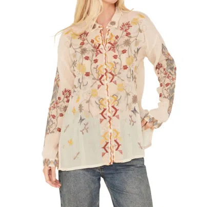Johnny Was Girly Blouse In Shell In Multi