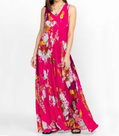 Johnny Was Golden Bouquet Bias Dress In Multi In Red