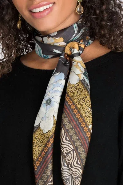 Johnny Was Golden Spring Scarf In Black In Gray