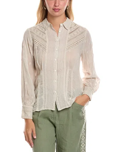 Johnny Was Haarlem Button-up Shirt In Neutral