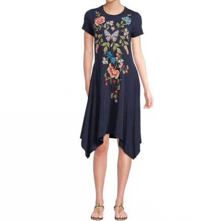 Johnny Was Handkerchief Knit Dress Nicolette In Blue Night
