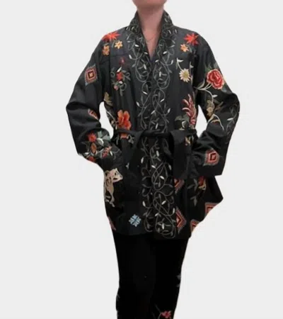 Johnny Was Helena Belted Military Jacket In Black