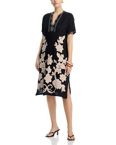 Johnny Was Henley Midi Dress In Black