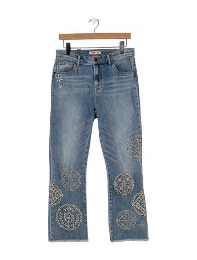 Pre-owned Johnny Was High-rise Flared Jeans In Blue