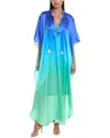 Johnny Was Hilda Silk Kaftan In Blue