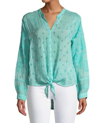 Johnny Was Hunter Tie Front Blouse In Bright Eye In Multi