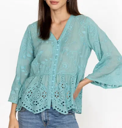 Johnny Was Ingrid Reveka Blouse In Marine-blue