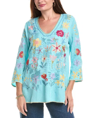 Johnny Was Inji Blouse In Marine Blue