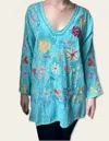Johnny Was Inji Blouse In Marine Blue In Blue
