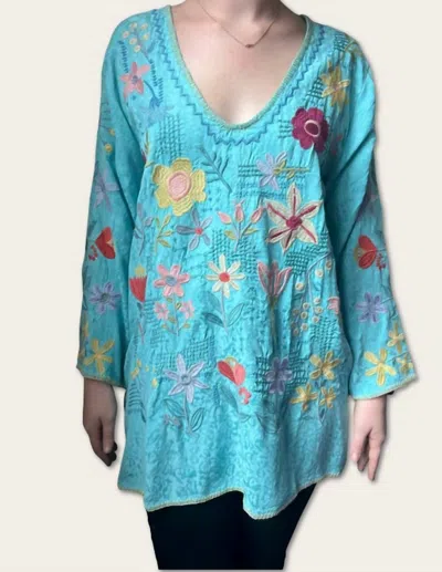 Johnny Was Inji Blouse In Marine Blue