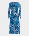 Johnny Was Iola Abstract-print Mesh Midi Dress In Shiloh