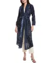 Johnny Was Izzy Burnout Velvet Silk-blend Kimono In Blue