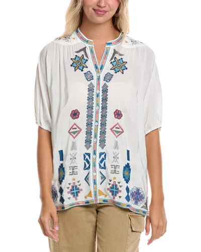 Johnny Was Jacinta Silk Shirt In White