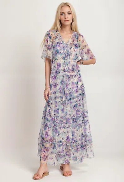Pre-owned Johnny Was Jade Glinda Silk Maxi Dress L33124 Boho Chic In Multicolor