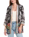 Johnny Was Jade Reversible Silk Kimono In Black