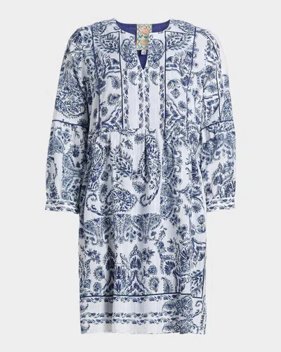 Johnny Was Jaden Printed A-line Mini Dress