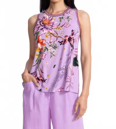 Johnny Was Janie Fav Crew Neck Swing Tank In Willa Lavender In Purple