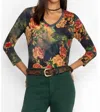 Johnny Was The Janie Favorite Tee In Catalina Blue Burnout In Multi