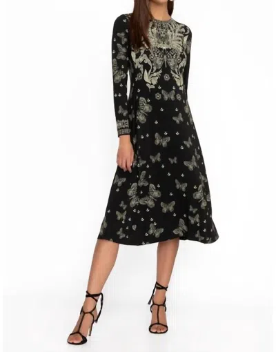 Johnny Was Janie Favorite A-line Knit Dress In Farfalla Joan In Black