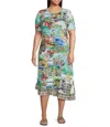 Johnny Was Janie Favorite Asymmetric Hem Short Sleeve Dress - Plus In Christy In Multi