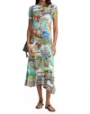 Johnny Was Janie Favorite Asymmetric Hem Short Sleeve Dress In Christy In Multi