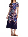 Johnny Was Janie Favorite Boatneck Cap Sleeve Dress In Stevies Garden In Multi