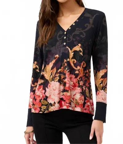 Johnny Was Janie Favorite Henley Top In Cheri In Multi
