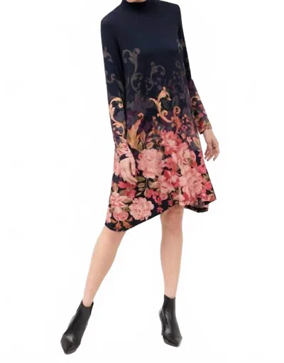 Johnny Was Janie Favorite Mock Neck Swing Dress In Cheri In Black